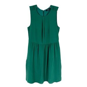 Madewell Silk Dress Womens Size 0 Green Classic Lined Pockets Sleeveless